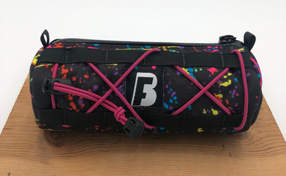 ***Ready to ship now*** Splatter handlebar bag with pink cord